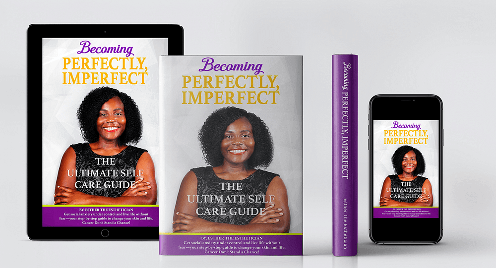Becoming perfectly, imperfect. The ultimate self care guide book by esther the esthetician nelson in tampa florida luxury lotus spa owner tampa florida acne scars specialist black esthetician